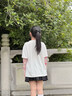 兜兜王國女童長(cháng)袖T恤打底衫中大童寬松百搭上衣2025新款假兩件百搭棉上衣 白色 【花朵2405款】 150 曬單實(shí)拍圖