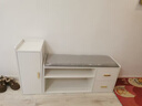 皮空間全實(shí)木換鞋凳家用門(mén)口客廳可坐穿鞋凳鞋架一體簡(jiǎn)約長(cháng)凳抽屜鞋柜 白色（包安裝） 100+28cm 曬單實(shí)拍圖