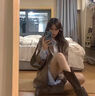 九寸陽光西裝外套女2025新款春秋韓版短款咖色修身氣質(zhì)名媛高級感休閑西服 咖色 常規(guī) 春秋款 M （推薦101-110斤） 曬單實拍圖