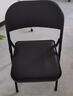 簡(jiǎn)易凳子靠背椅子家用折疊椅子便攜餐椅辦公椅會(huì )議椅電腦椅培訓椅 【升級加固】黑架+黑色皮面 曬單實(shí)拍圖