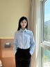 布克兄弟（BrooksBrothers）[易打理]女士早秋新款牛津紡長袖襯衫 4003-藍(lán)色 S 4 曬單實(shí)拍圖