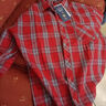 NASA GOOD長(cháng)袖襯衫男春秋季韓版潮流格子襯衣青年休閑寬松外套 紅3XL 曬單實(shí)拍圖