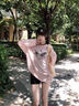 ICH MODE罩衫女美式白色長(zhǎng)袖T恤女2025年新款夏季休閑上衣物理防曬t恤小衫 粉色 XL 曬單實(shí)拍圖