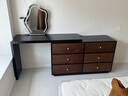 宜洛中古風(fēng)梳妝臺臥室斗柜一體實(shí)木轉角化妝桌復古胡桃木紋床尾收納柜 六斗柜一體梳妝臺+妝鏡 【復古色+黑色+實(shí)木+烤漆】120cm 曬單實(shí)拍圖