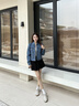 Calvin KleinJeans【CK潮殼】25春夏女士滿印美式復(fù)古牛仔夾克外套47B010G XE8-牛仔藍(lán) S 曬單實拍圖