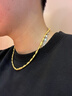 曼舒愛黃金項鏈男款足金999橄欖項鏈圓珠圓筒粗掛鏈金鏈子男女款 19.67克（長約48cm） 曬單實拍圖