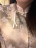 香影新中式立領(lǐng)襯衫女長(zhǎng)袖2025春季新款盤扣米白提花正肩國(guó)風(fēng)襯衣 米色 S 曬單實(shí)拍圖