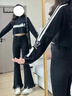 蜜樂(lè)奇微喇叭褲女黑色高腰牛仔褲夏季薄款2025新款彈力九分小個(gè)子喇叭褲 黑色開叉流蘇八分 28 28:碼【100-108斤】 曬單實(shí)拍圖