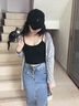 純棉超短款白色內(nèi)搭吊帶背心女修身露臍外穿無袖上衣 白色 L 【96-106斤】 曬單實拍圖