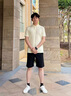 羅蒙（ROMON）冰絲休閑男士短褲2024新款夏季外穿大褲衩薄款褲子運(yùn)動(dòng)五分褲中褲 黑色 1171 XL 曬單實(shí)拍圖