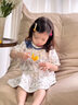 DOMIAMIA女童連衣裙夏季2025新款薄款裙子短袖碎花裙小女孩夏裝 云果織蔓 110 曬單實拍圖