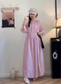 玖姿·安娜蔻優(yōu)雅春色風(fēng)琴裙木耳花邊壓褶收腰連衣裙女2025春季新款 粉紅 M 曬單實(shí)拍圖