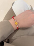訫緣飾品999足金本命年紅繩女黃金玫瑰花轉(zhuǎn)運珠手鏈情人節(jié)禮物送老婆女友 玫瑰花貓眼珠手鏈 曬單實拍圖