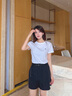 Calvin KleinJeans25夏季女士休閑簡(jiǎn)約字母ck凈色修身針織短袖T恤47AB804 YAA-月光白 XS 曬單實(shí)拍圖