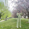 朗茵孕婦套裝時(shí)尚洋氣時(shí)髦綠色V領(lǐng)上衣衛(wèi)衣衛(wèi)褲兩件套2025新款春秋款 綠色套裝 XL 曬單實(shí)拍圖