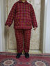 多俏美睡衣女冬季加厚保暖套裝純棉夾棉格子棉服棉襖三層家居服套裝全棉 TG66090套裝 XXL（建議體重140-160斤） 曬單實(shí)拍圖