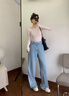 TOMMY JEANS【寬松闊腿】25春夏女純棉松緊褶皺腰邊美式復(fù)古牛仔褲20640 牛仔藍(lán)1AB 25 曬單實(shí)拍圖
