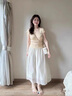 韓璐嬌（hanlujiao）夏裝搭配一整套新款減齡時(shí)尚套裝女小個(gè)子韓系穿搭連衣裙子兩件套 【兩件套】黃色上衣+半身裙 M 曬單實(shí)拍圖