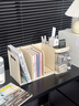KAMAN書立架書本收納盒桌面文件架伸縮書架辦公室置物架學(xué)生抽屜式筆筒 奶油【伸縮書架收納盒】1個(gè) 曬單實(shí)拍圖