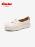 拔佳（Bata）休閑鞋女春季商場新款牛羊皮通勤百搭輕便開車單鞋WRV57AA4 米白 37 曬單實拍圖