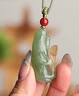 喜玉枝和田玉竹節吊墜新疆玉石節節高升玉墜項鏈竹報平安玉佩生日禮物 曬單實(shí)拍圖