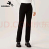 哥弟（GIRDEAR）女裝通勤風(fēng)直筒彈力小黑正裝西褲女1100454 黑 XL (5碼) 曬單實(shí)拍圖