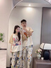 莫代爾情侶睡衣女夏季100%純棉短袖長(cháng)褲男女士卡通家居服套裝夏天可外穿 656 M 女+男L 曬單實(shí)拍圖