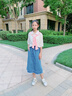 迪士尼（Disney）女童牛仔裙2025夏季新款兒童百搭中長(cháng)裙女孩洋氣夏款休閑半身裙子 熱售藍色 120 身高110-120cm年齡6-7歲 曬單實(shí)拍圖