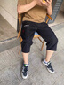 筱雪凌七分褲男生2025新款短褲男夏季薄款運動寬松大碼休閑冰絲工裝褲子 776黑色【單條】 2XL 曬單實拍圖