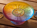 七寶蓮 琉璃供盤供佛水果碟蓮花八吉祥家用擺件佛教佛具用品 彩色（八吉祥） 7寸（17.5厘米） 曬單實拍圖