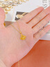 中國黃金（CHINA GOLD）黃裙擺金項鏈女士足金扇形吊墜生日情人節禮物送女友老婆 小裙子吊墜約1.5g*配銀鏈 曬單實(shí)拍圖