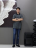 Calvin KleinJeans25春夏男士通勤ck絲光棉撞色翻領(lǐng)短袖T恤POLO衫4L0013S UB1-太空黑 L 曬單實拍圖