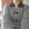 百圖betu女裝秋季新款毛針織衫拼色翻領(lǐng)甜美紐扣針織衫女2408T10 灰色 M 曬單實(shí)拍圖