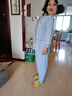 安之伴睡衣女春秋純棉開衫純色簡約休閑長袖長褲女士家居服可外穿套裝 牛仔蘭 M 曬單實(shí)拍圖