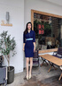 亞百鹿職業(yè)裝連衣裙女夏季時尚氣質(zhì)美容院售樓處酒店前臺接待工作服工裝 藏青色連衣裙 M 曬單實拍圖