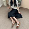CAMILA KSENIA涼鞋女2025新款休閑百搭夏季軟底一字帶時(shí)尚涼鞋外穿平底羅馬鞋子 棕色 36 曬單實(shí)拍圖