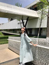 CIRCLOFY瑟夕設(shè)計感高級簡約連衣裙女裝2025春夏新款寬松收腰顯瘦長袖裙子 淺藍色 M 曬單實拍圖