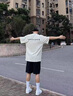 京獅戴爾冰絲休閑短褲男夏季薄款美式潮牌潮流速干大碼籃球運(yùn)動五分褲 白色 DK40  L 曬單實(shí)拍圖