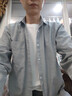 長袖襯衫男商務(wù)白襯衫修身男士正裝工裝免燙大碼職業(yè)裝牛津紡襯衣 牛津紡灰色 XL 建議115-130斤 曬單實拍圖