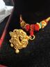 夢(mèng)金園黃金吊墜 吉祥平安小福鎖項墜寶寶滿(mǎn)月百天周歲禮物手工編繩 曬單實(shí)拍圖