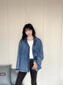 Lee Cooper李庫珀孟子義同款牛仔外套女明星春秋水洗休閑高端潮流夾克翻領(lǐng)女 藍色【孟子義同款】 S 偏大一碼【建議拍小一碼】 曬單實(shí)拍圖