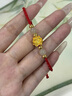 中國(guó)黃金（CHINA GOLD）蓮花黃金手鏈女足金轉(zhuǎn)運(yùn)珠紅繩手鏈七夕情人節(jié)禮物送女友老婆生日 足金蓮花和田玉手鏈+禮盒證書(shū) 曬單實(shí)拍圖
