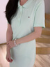 TOMMY HILFIGER【經(jīng)典1985】25新款夏季女裝休閑老錢(qián)風(fēng)修身顯瘦POLO連衣裙 【凈色修身POLO裙】淡綠色LXY M 曬單實(shí)拍圖
