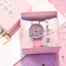 流沙星空手表女ins風(fēng)櫻花粉小清新學(xué)生韓版簡(jiǎn)約輕奢小眾女生閨蜜 紫色 手表+盒子+手鏈+電池 曬單實(shí)拍圖