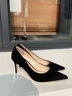 NINE WEST/玖熙羊反絨法式單鞋女通勤高跟鞋NF201039SK 黑色 38 曬單實拍圖