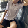 安踏（ANTA）運動套裝女夏季新款冰絲透氣速干T恤短褲短袖大碼寬松跑步休閑服 純凈白-速干-斜插口袋 L /175（女生建議拍小一碼） 曬單實拍圖