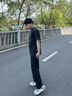 GXG男裝【涼感】寬松直筒休閑褲男通勤衛(wèi)褲薄長褲 2025夏季新品 黑色 M (30) 曬單實(shí)拍圖
