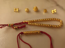 中國黃金（CHINA GOLD）盤(pán)纏金黃金轉運珠女款足金古法錘紋金圈隔片DIY配件生日禮物 【古法盤(pán)纏金】約0.04g-約7mm 三顆盤(pán)纏金 無(wú)繩 曬單實(shí)拍圖