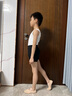 s.lemon兒童舞蹈服 錦氨背心連體舞蹈服男童透氣形體基訓(xùn)藝考練功體操服 白色 150 曬單實(shí)拍圖