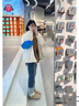 PMOG黑色拼接直筒牛仔褲女2023春秋新款小個(gè)子韓版高腰顯瘦九分煙管褲 藍色長(cháng)褲 L 建議110-120斤 曬單實(shí)拍圖